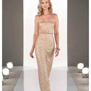 Sorella Vita | Gold Sequin Bridesmaid, New Year's, Holiday Maxi Dress | Size S